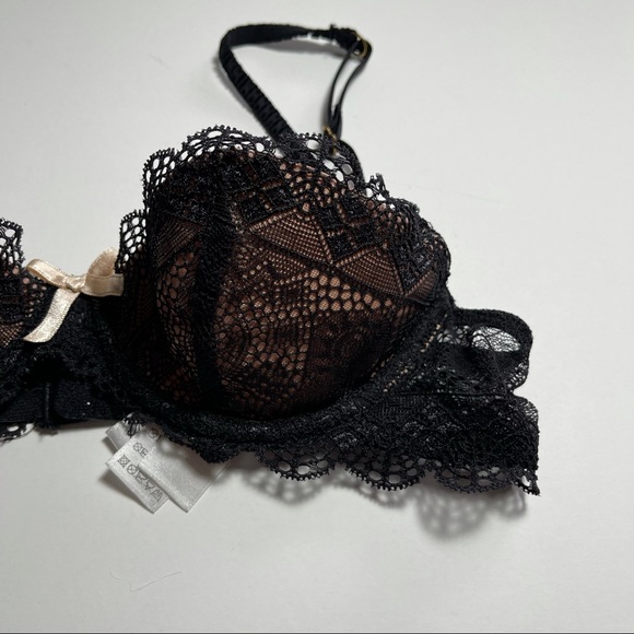 Elle Macpherson Black Lace Demi Underwire Bra 34A Lingerie - Picture 3 of 7